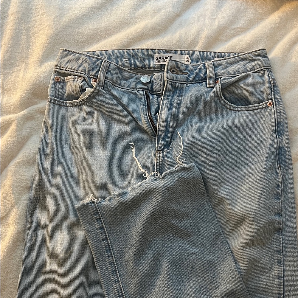 Garage Light Blue Cropped Women Jeans